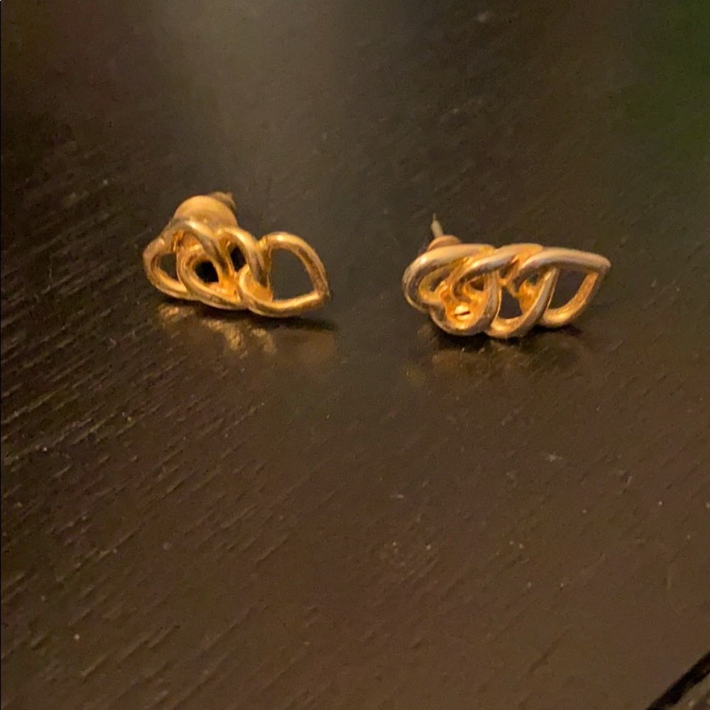 🔥Gold color interlocking heart earrings